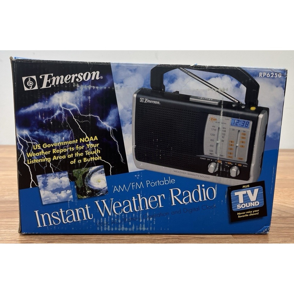 Emerson Instant Weather AM/FM Portable Emergency NOAA Radio RP6250 NEW